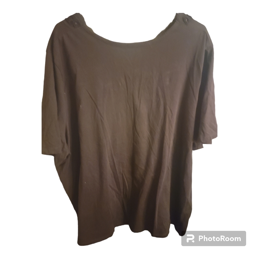 Liz & Me Embellished Brown 3/4 Sleeve Shirt 3x - Picture 2 of 6